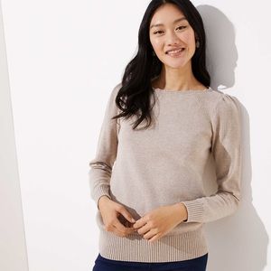 Stitchy Puff Sleeve Sweater